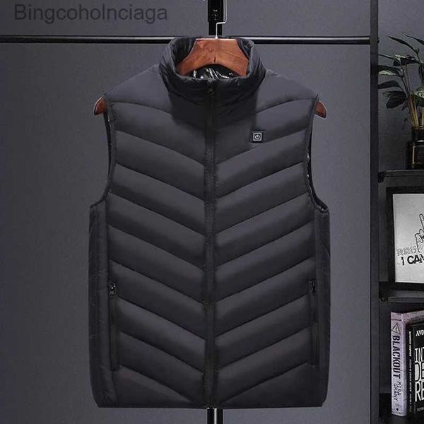 Gilets homme Hommes automne et hiver haute qualité gilet chauffant Zones vestes chauffantes électriques hommes graphène manteau thermique USB chauffage rembourré JacketL231014