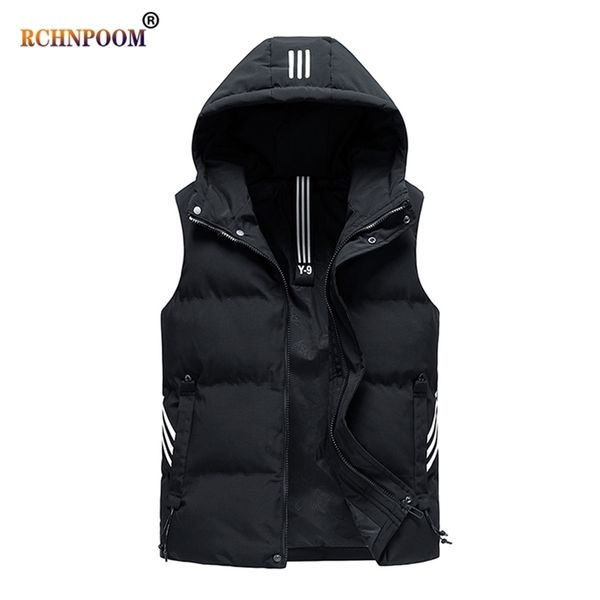 Gilets pour hommes Hommes Automne Mode Chaud Sans Manches Veste À Capuche Gilet Hommes Hiver Casual Épaissir Plus Taille Marque Vêtements Gilet 7XL 220919