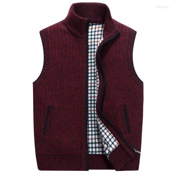 Hommes gilets hommes automne hiver épaissir chaud cachemire Cardigan gilet décontracté tricot pull manteau sans manches veste gilet chandails