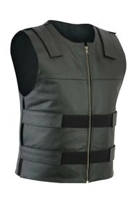 Gilets pour hommes hommes gilet de moto en cuir de style pare-balles pour motards gilet tactique y231010