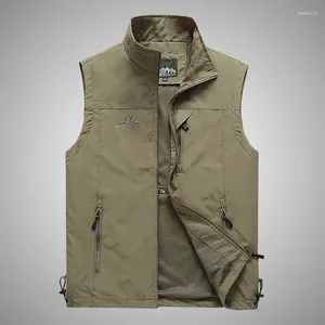 Gilets pour hommes hommes gilet décontracté veste homme mode vêtements de travail coupe-vent utilitaire gilet sans manches