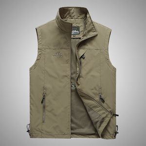 Hommes gilets hommes gilet décontracté veste homme mode vêtements de travail coupe-vent utilitaire gilet sans manches veste gilet 230729