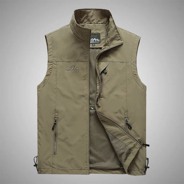 Gilets pour hommes hommes gilet décontracté veste homme mode vêtements de travail coupe-vent utilitaire gilet sans manches 231205