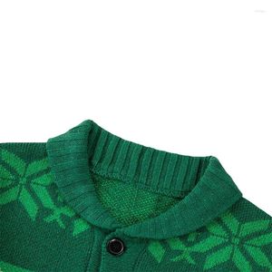 Vêtes pour hommes Christmas Cardigan décontracté Shirts à manches longues Collier Collier Rendeer Snowflake Imprimeur Pull tricoté Tops Streewear