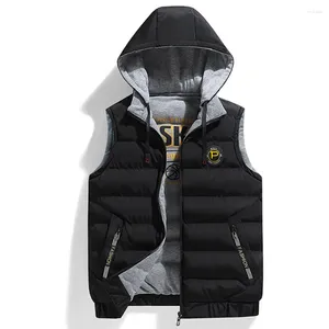 Gilets pour hommes Hommes Automne Hiver Capuche Rembourrée Deux Face Porter Épaissir Parkas Chaud Manteau Puffer Veste Casual Lâche Gilet Pour Homme