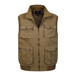 Men S Vests Hombres grandes Tamaño XL 4xl Vest Vest Masculino Alta calidad Manevels Comunicada chaqueta Homme Classic 100 Cotton Tactical Wistcoat 220926