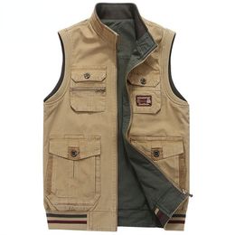 Gilets pour hommes Hommes vêtements militaires gilet armée tactique nombreuses poches gilet veste sans manches grande taille 6XL 7XL 8XL 9XL grand manteau de voyage masculin 230914