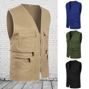 Heren Vesten Mannen Multi Pocket Klassieke Vest Casual Mouwloze Jas Plus Size Slim Fit Bovenkleding Mannelijke Kleding P ographer Tactische Vest 230718