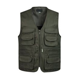 Hommes Gilets Hommes MultiPocket Classique Gilet Homme Sans Manches Déchargement Solide Manteau Travail Gilet Pographer Tactique Maille Gilet Veste 230425