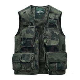 Gilets pour hommes Hommes Gilets d'extérieur Vestes d'escalade Multipoche Pêche Pographie Mesh Manteaux respirants Taille 6XL 230914