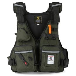 Gilets pour hommes Hommes Gilet de sauvetage professionnel Costume de flottabilité Portable Pêche Multi-poches Gilet réglable en mer imperméable 221208