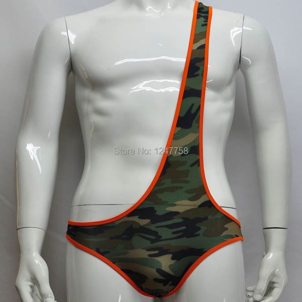 Gilets pour hommes Sous-vêtements de camouflage pour hommes Maillot de lutte One Shouder Justaucorps Vest 230609