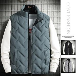 Herenvesten Herenjack Mouwloos Vest met Rits Effen Kleur Casual Vesten Katoen gevoerd Winter Warm Verdikt Opstaande kraag Dragen buiten 231113