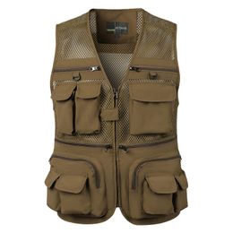 Gilets pour hommes Gilet tactique pour hommes Manteau d'équipement palmé d'été Pographer Gilet Outil Beaucoup de poche Mesh Travail Veste sans manches Mâle 230904