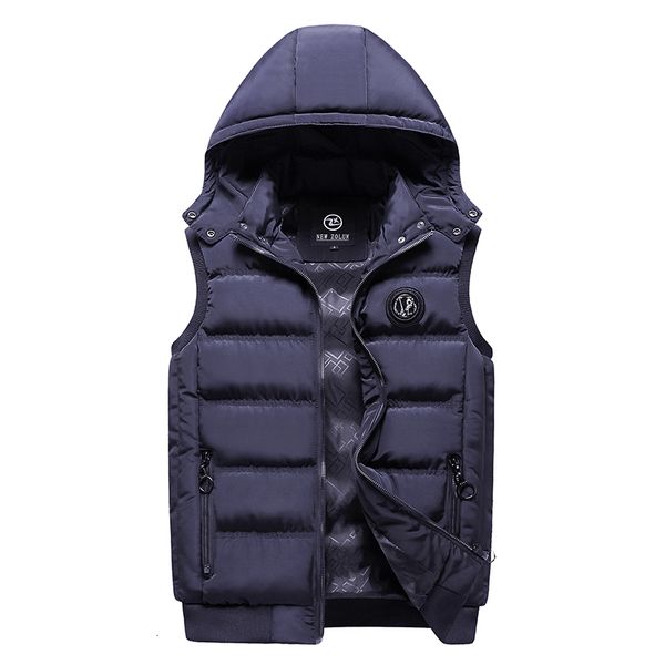 Gilets pour hommes Hommes d'hiver coton vêtements mode urbaine cardigan à capuche col montant veste décontractée pour hommes jeunesse classique doux gilet chaud 221202