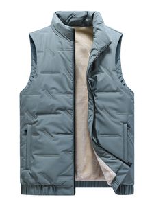 Herenvesten heren winter fleece gevoerde warm vest standaard kraag zip zakken mouwloze gilet jas thermisch slanke waastcoat dikke jas 221208