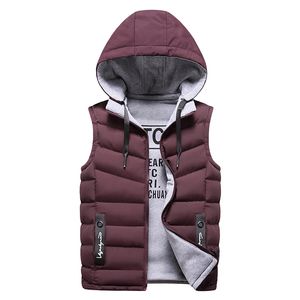 Herenvesten heren winter warme mouwloos vestjack naar beneden jas heren capuchon vest omkeerbare afneembare hoed buitenste top s4xl 221202