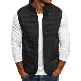 Gilets pour hommes Hommes Gilet sans manches Vestes d'automne épais solide chaud coton rembourré gilet style européen rue décontracté 5xl mâle gilet veste 221206