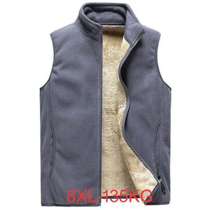 Hommes gilets hommes sans manches gilet vestes hiver mode mâle coton rembourré polaire manteaux chaud noir gilets vêtements 7XL 8XL