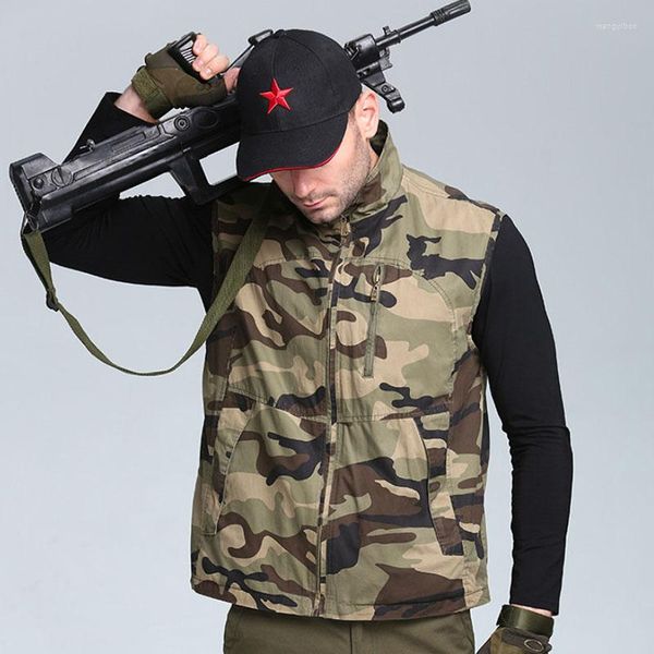 Hommes gilets hommes été sans manches multi-poches décontracté coton court gilet Style militaire manteau extérieur gilet mâle