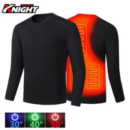 Gilets pour hommes Hommes USB Chauffage électrique Sous-vêtements Top Set Winter Moto Riding Veste chauffante Veste thermique Costume Chemise Moto Vêtements S-5XL 231116