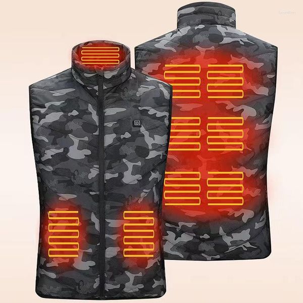Chalecos de hombre USB infrarrojo 2-21 zonas de calefacción chaleco chaquetas hombre invierno eléctrico chaleco calefactable deportes senderismo Camping de gran tamaño