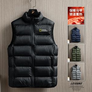 Herenvesten mannen Vest winddichte jas mouwloze wintercasual jas omlaag katoen warm dikker printwaastcoat 230927