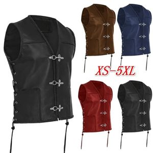 Heren Vesten Mannen Vintage Nepbont Vest Jas V-hals Single Breasted Side Vlechten Mouwloos Plus Size 231005