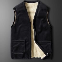 Gilets pour hommes Hommes Chaud Veste Sans Manches Laine Artificielle Gilet Homme Manteau Vêtements Hommes Hiver Gilet Faux Agneau Cachemire Épais Veste Homme MY549 221206