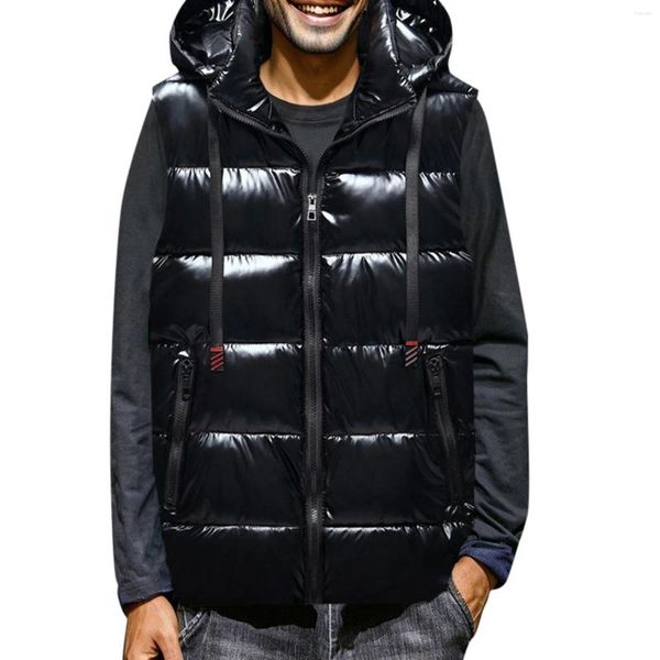 Gilets pour hommes hommes hiver couleur vive gilet gilet veste corps plus chaud léger coupe-vent vers le bas manteau vêtements 2023