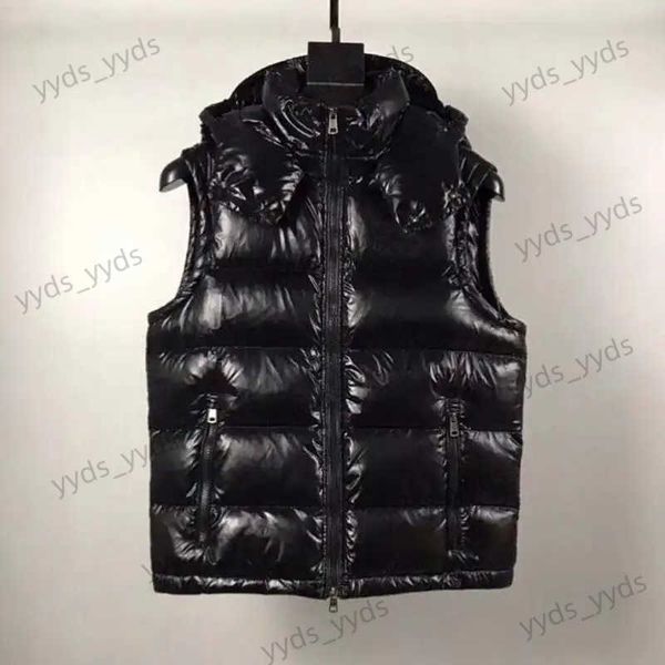 Gilets pour hommes Hommes hiver vers le bas gilet couleur unie détachable capuche couple réservoir loisirs garder au chaud rempli de 95 duvet de canard blanc sac de livraison de poussière T231123