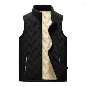 Hommes gilets hommes hiver étanche chaud décontracté manteaux printemps col montant coupe-vent gilet veste laine d'agneau épaissir sans manches vestes