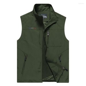 Hommes gilets hommes arrivée été sans manches gilet manteau printemps automne hommes décontracté extérieur voyages mince gilet mâle 6XL