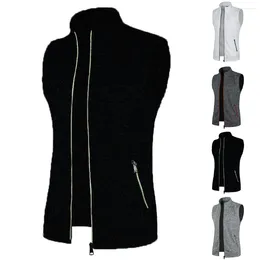 Herenvesten Microfleece bodywarmer voor heren Mouwloos fleecejack Vest Bodywarmer Zacht gebreide jas met kraag en volledige ritssluiting
