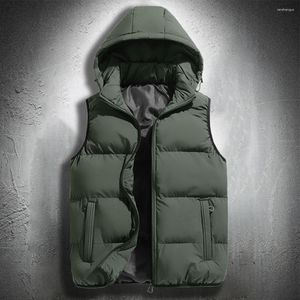 Hommes Gilets Hommes Puffer Veste Sans Manches Coton Rembourré Vestes Garder Au Chaud À Capuche Gilet Épaissir Automne Hiver Hommes Manteaux Capuche Amovible