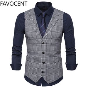 Herenvesten heren pak mode slanke fit dunne plaid heren waastcoat tops business man Engeland stijl mannelijke vrijetijdspakken 221117