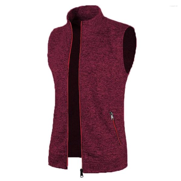 Gilets pour hommes hauts pour hommes gilet quotidien polaire veste de randonnée gilet tricoté poche polyester régulier rétro sans manches confortable