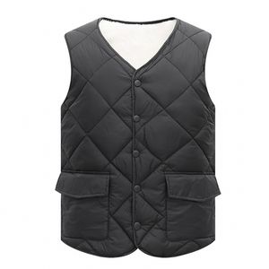 Herenvesten heren Vest Jacket herfst warme mouwloze jassen mannelijke winter casual vest plus size veste homme gewatteerde voering Vest zwart 221206