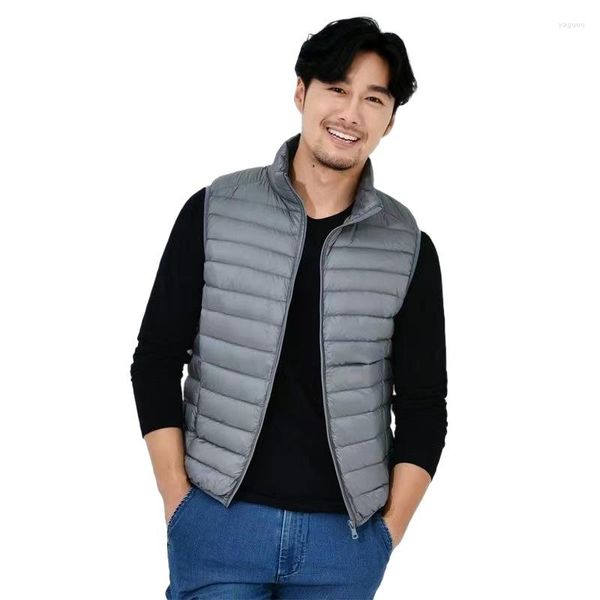 Gilets pour hommes Veste pour hommes Veste chaude sans manches Vestes d'hiver Manteau à glissière Automne Col montant Gilet décontracté Marque Vêtements Plus Taille 5XL