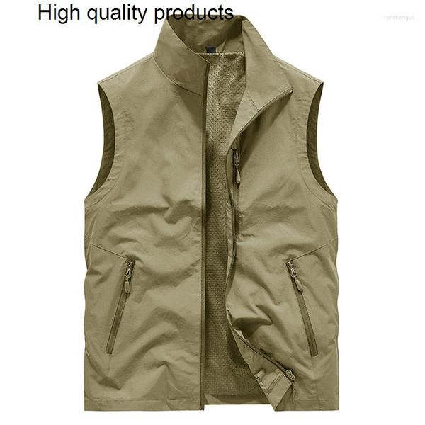 Gilets pour hommes Alpinisme Chasse Gilet Multi-poches Hommes Motocycliste Grande Taille Tactique Militaire Manteau Été Hommes Travail Pographie HOMME Zip