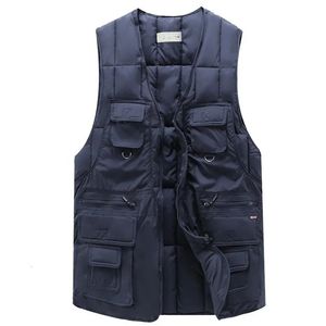 Gilets pour hommes Multi Pocket Vest Hommes Gilet Tactique Hiver Mâle avec de nombreuses poches Coton 230927