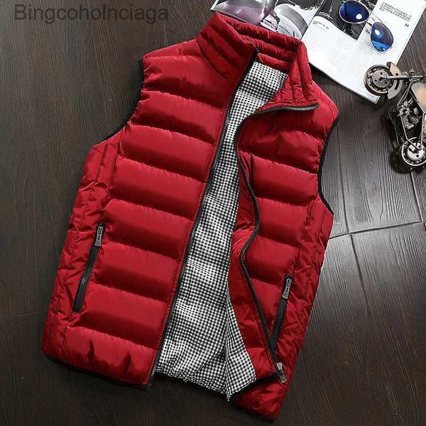 Men's Vests Nouveaux hommes grande taille 5XL gilets décontractés hiver chaud sans manches Parkas vêtements de sport couleur unie gilets vestes giletsL231014