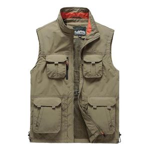 Gilets pour hommes Sports de plein air multi-poches gilet en maille mince Type respirant pêche et chasse tir voyage séchage rapide 277h