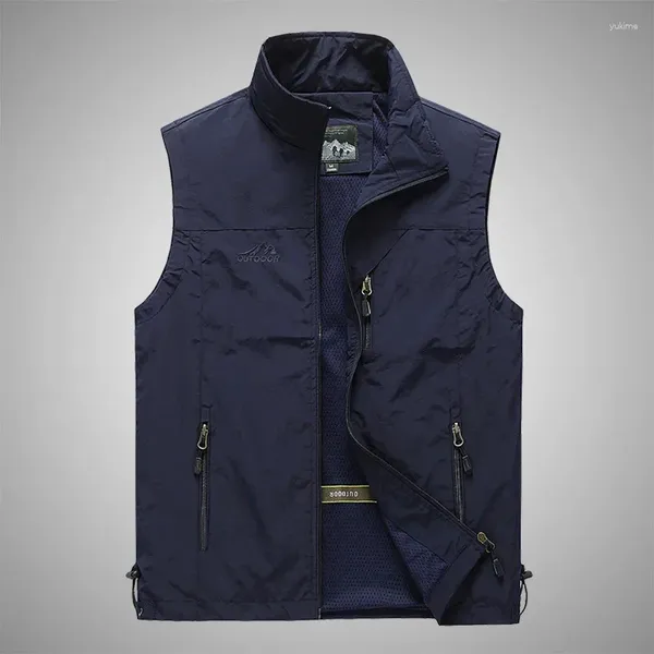 Gilets pour hommes Gilet d'extérieur Hommes Multi-poches Militaires sans manches Bomber Veste Grande Taille Randonnée Pographie Gilet imperméable respirant