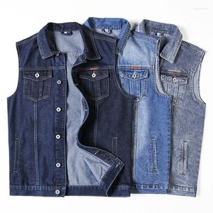 Hommes gilets surdimensionnés 5XL 6XL 7XL 8XL hommes noir Denim 2022 arrivée printemps automne bleu Jean gilet gros Streetwear mode décontracté Kare22