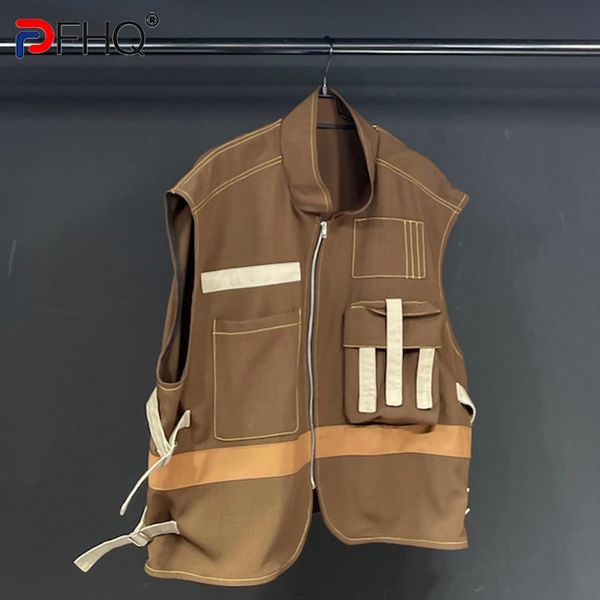 Hommes Gilets PFHQ 2023 Tendance Personnalité Épissage Sans Manches Gilet Cargo Casual Été Élégant Haute Qualité Tops Gilet 21 631 230809