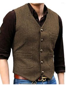 Herenvesten plus zwart vest vaste visgraat patroon groomsman trouwjurk zakelijke casual pak taille werkkleding