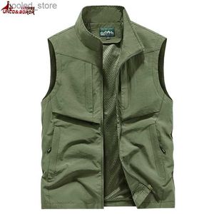 Chalecos para hombres Tallas grandes 7XL 8XL Chaleco ligero Softshell Hombres Chaqueta de pesca sin mangas a prueba de viento para viajes Senderismo Correr Chalecos Q231129