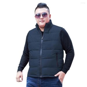 Hommes gilets grande taille hommes sans manches gilet vestes hiver mode mâle coton rembourré manteaux col montant chaud gilets vêtements