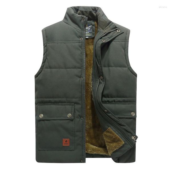 Gilets pour hommes Plus Taille Mens Manteau sans manches 2023 Fourrure Mode Mâle Chaud Gilet Polaire Gilet Hommes Marque Vêtements Vestes d'hiver